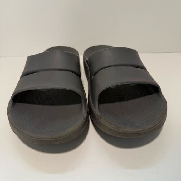 Oofos Ooahh Men's Sport Slide Sandals Grey 12 Comfort Cushion Casual Recovery - Picture 2 of 8